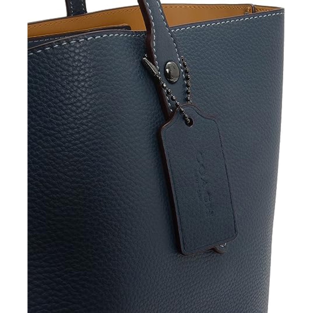 COACH Polished Pebbled Leather Market Tote - Picture 5 of 10